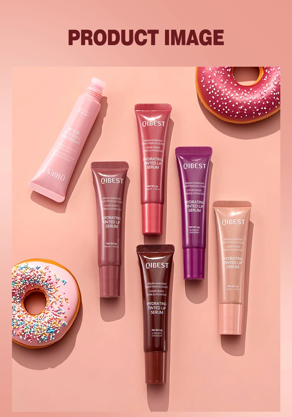 Brillant à lèvres repulpant marron nu, hydratant, sérum coloré, teinte transparente, Tube souple, maquillage, beauté, soins pour les lèvres