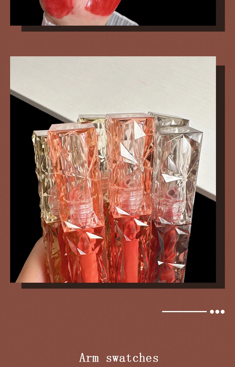 Brillant à lèvres hydratant longue durée, facile à teindre, miroir imperméable, verre d'eau, cosmétiques de couleur transparente