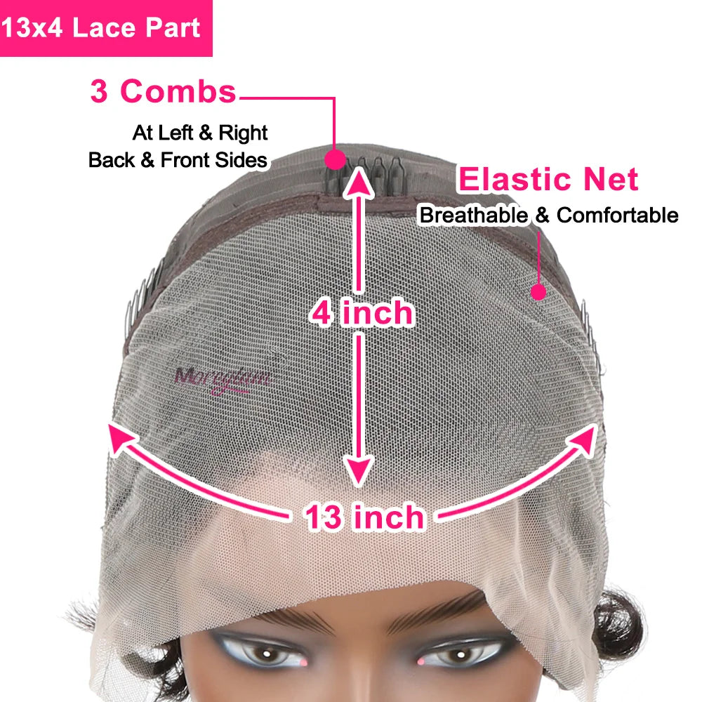 OmbreT1B/99J court coupe lutin malaisien Remy Perruques de cheveux humains à porter sans colle Cheveux raides Perruques Bob Court Cheveux Humains