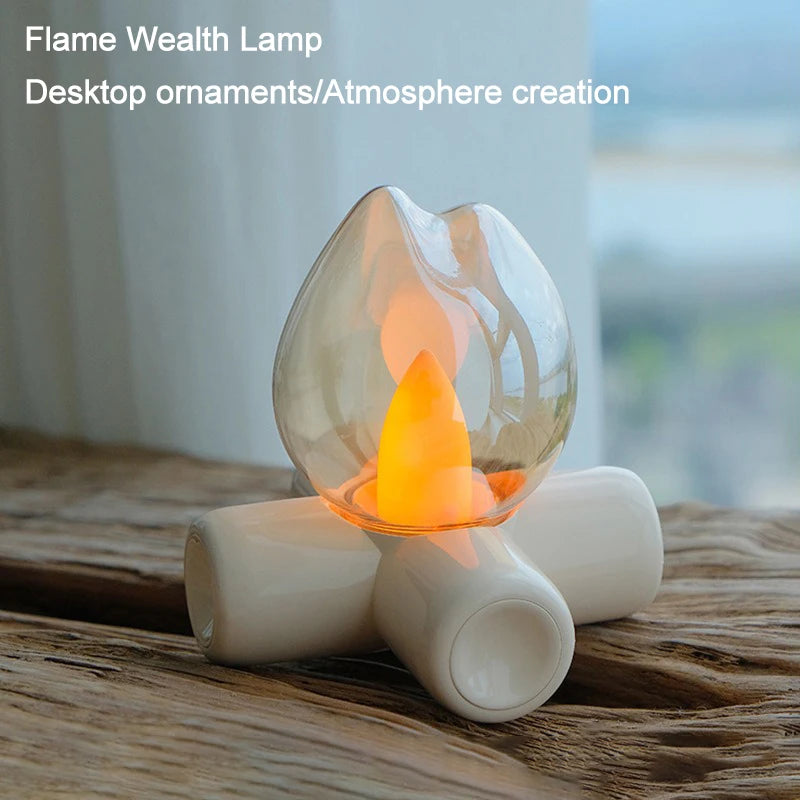LED flamme feu ampoule lampe de Table de chevet effet cheminée éclairage d'ambiance pour chambre décor à la maison hôtel Bar fête veilleuses