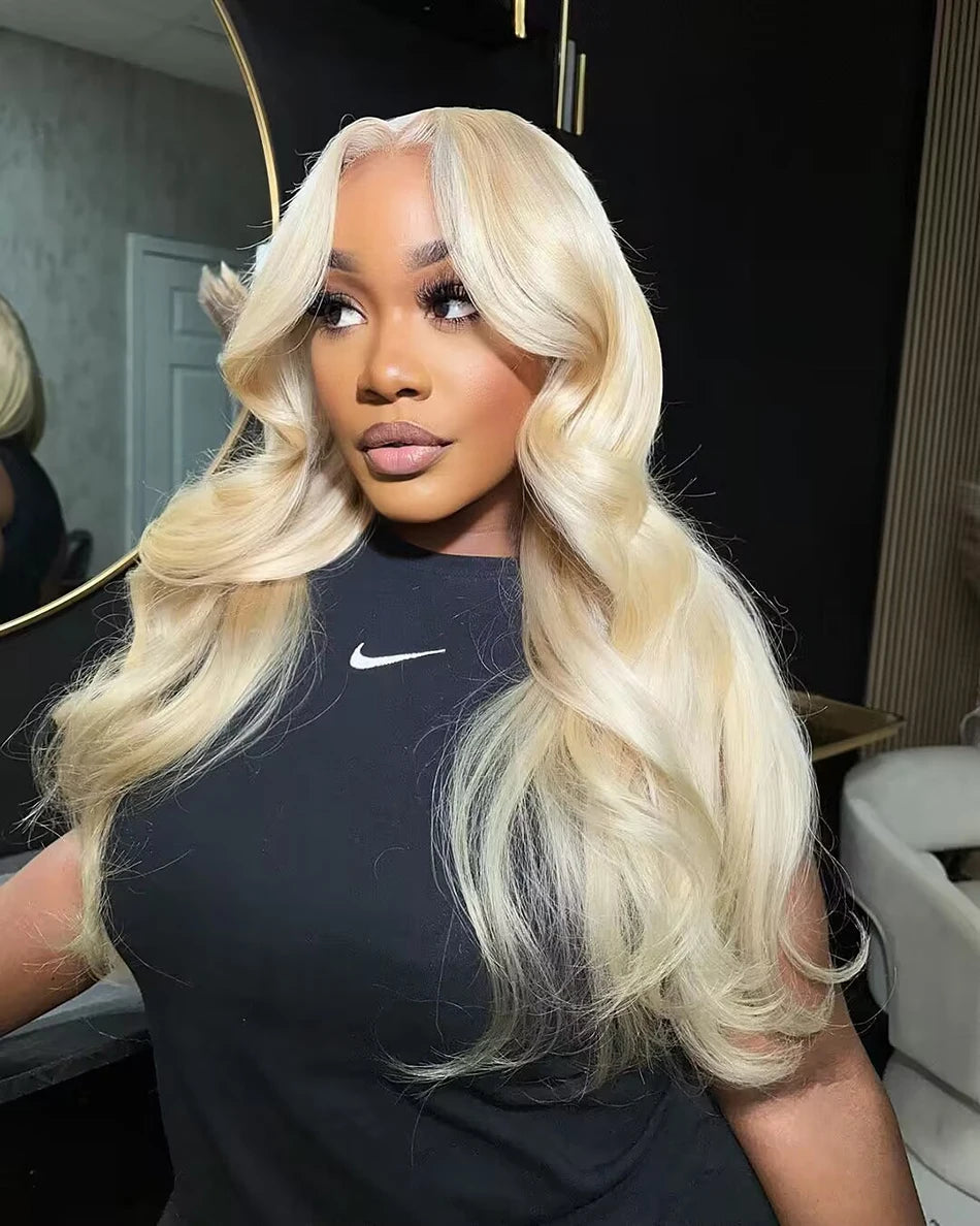 13x6 HD Transparent 613 Blonde dentelle frontale perruques de cheveux humains brésilien droite dentelle avant perruques de cheveux humains peuvent être teintes n'importe quelle couleur