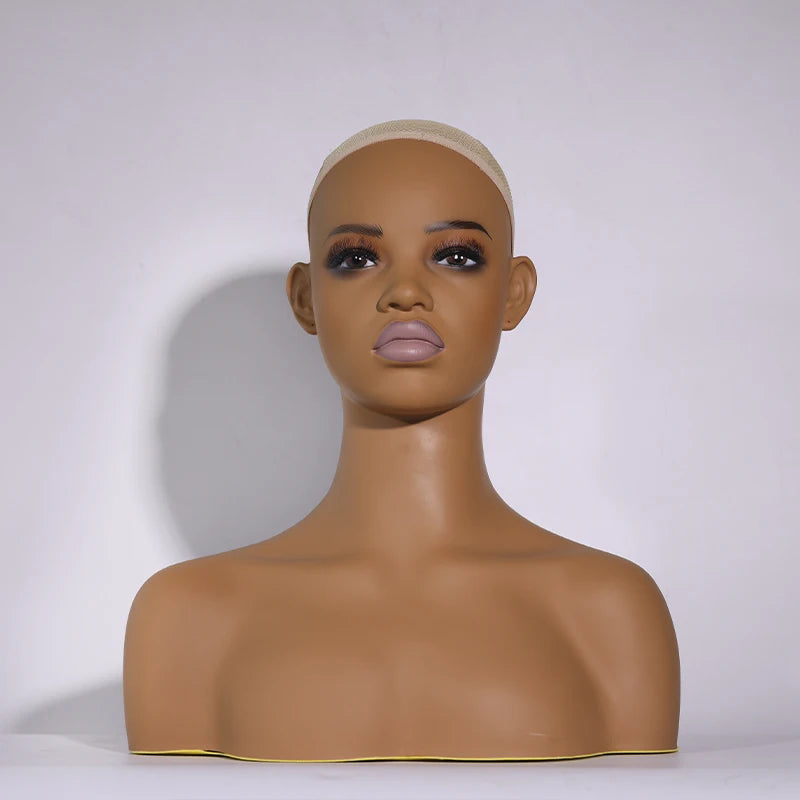 Tête de Mannequin en PVC pour Exposition de Perruques, Modèle Réaliste avec Couvercle Astronomique