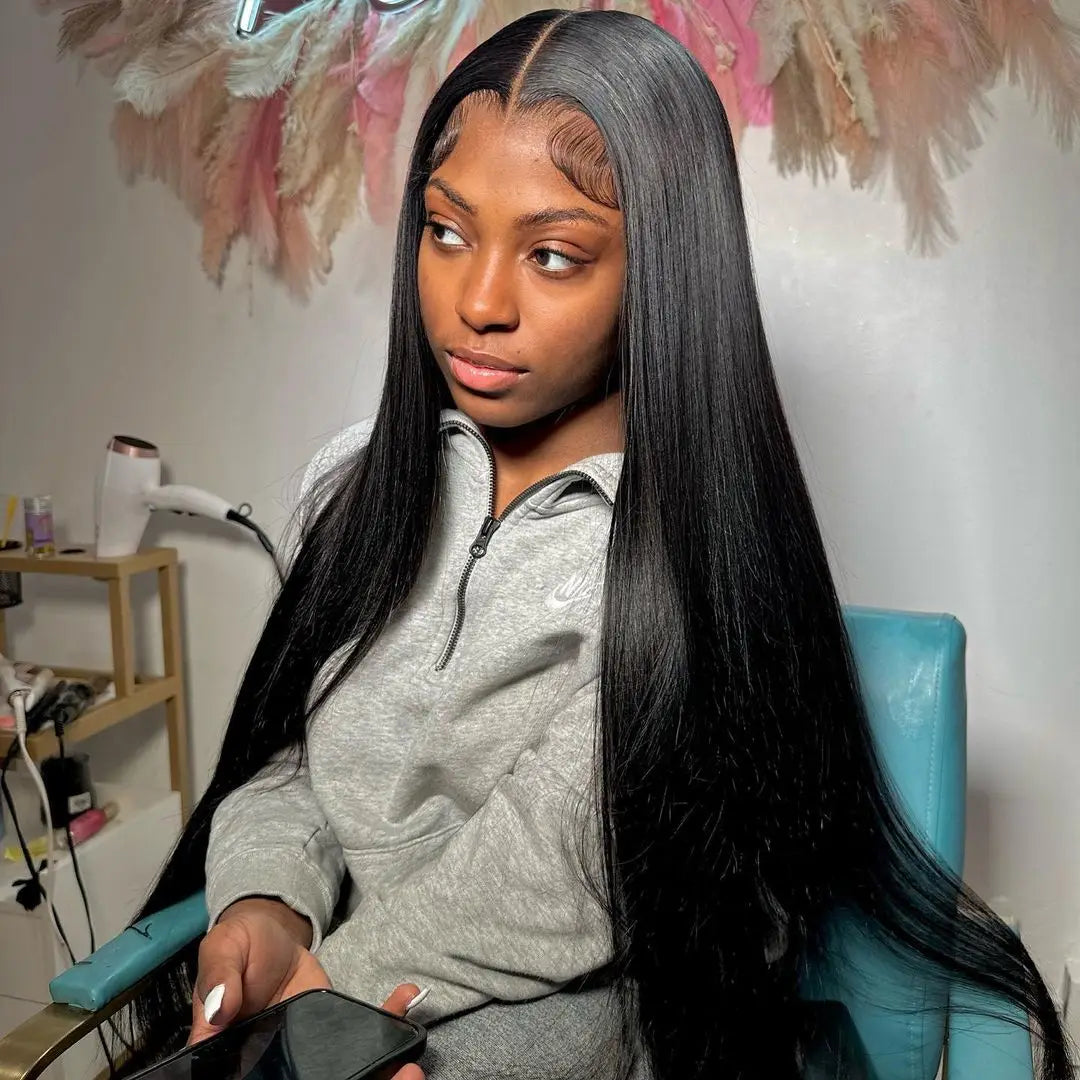 40 pouces os droit 13x6 HD Transparent dentelle frontale perruques de cheveux humains 250% brésilien 360 13x4 pleine dentelle avant perruques pour les femmes