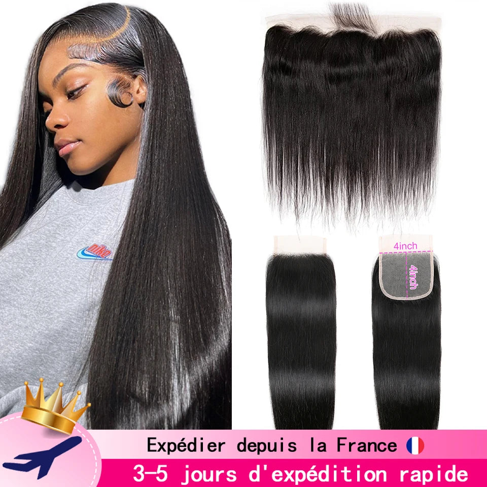 Lace Frontal 13x4 Cheveux Humains Brésiliens Solde Closure Cheveux Humain 4x4 Transparent Brésiliennes En Promotion 18 20 22 Pouce Cheveux Naturels Humains Femme En Promotion Livraison 3 Jours France