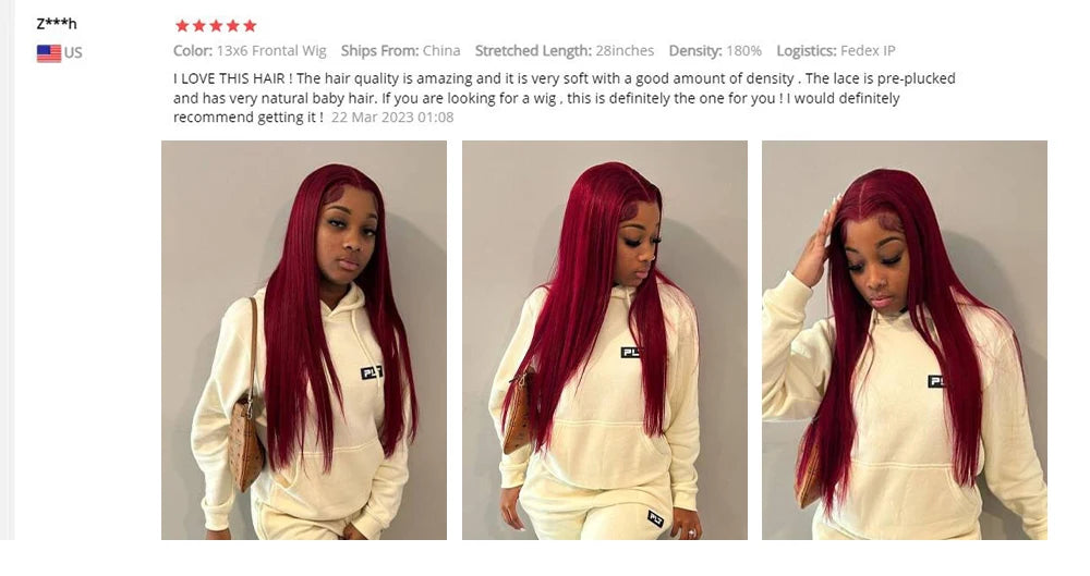 Perruque Lace Frontal Wig naturelle lisse bordeaux 99j, 40 pouces, 13x6, perruque Lace Frontal Wig HD transparente, couleur rouge, pour femmes