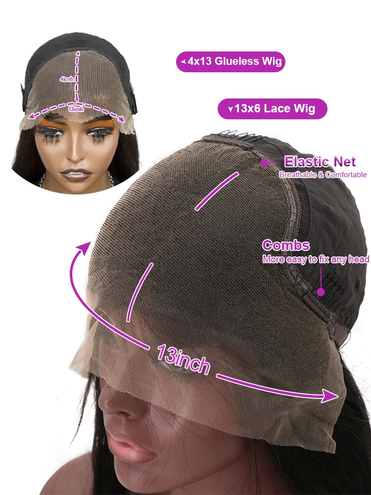 Perruques Bob de cheveux humains brésiliens sans colle HD perruque avant en dentelle sans colle os court perruque frontale en dentelle droite prête à porter 250 densité