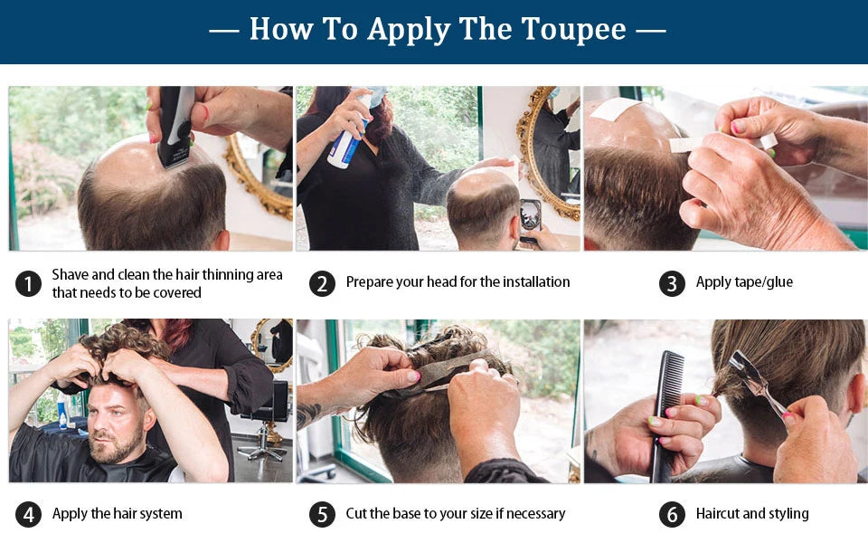 Perruque de cheveux humains en dentelle française avec PU pour homme, toupet confortable, vague naturelle, système de remplacement, prothèse capillaire masculine durable