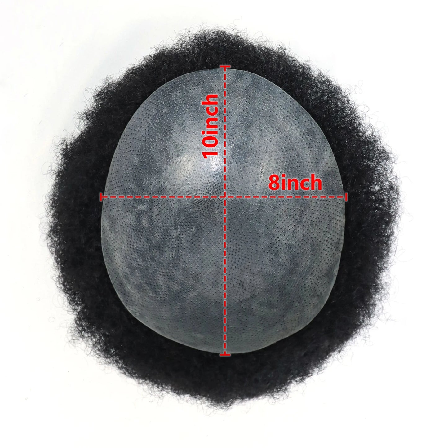 Toupet Afro Curl pour hommes, postiche 100% humaine réelle, 8x10 pouces, 1B, noir naturel, Base Multiple, système capillaire léger et respirant