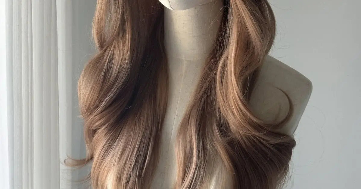 Perruque Lace Front Wig synthétique Blonde Champagne, corps Long, perruques brunes ondulées pour usage quotidien, bandeau Lolita Cosplay 가Perruque Femme