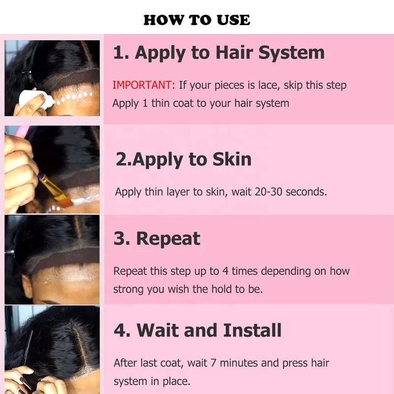 Colle pour perruque Lace Front Wig, tenue supplémentaire, étanche, 38ml, Super collage, pour bonnet de perruque, 1 pièce, outils de coiffure, 1.3Oz