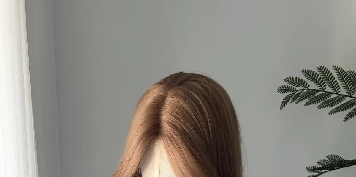 Perruque Lace Front Wig synthétique Blonde Champagne, corps Long, perruques brunes ondulées pour usage quotidien, bandeau Lolita Cosplay 가Perruque Femme