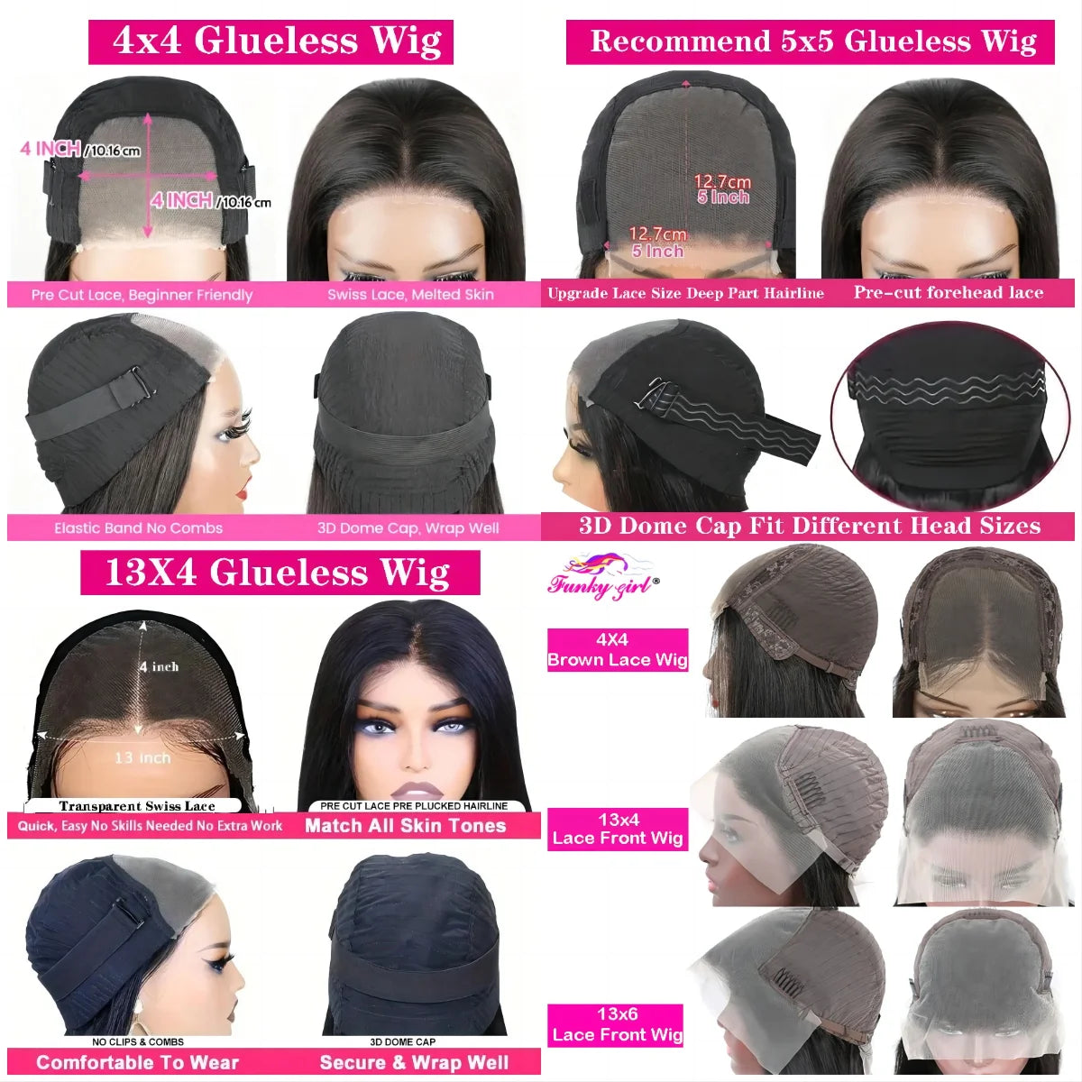 Perruque Lace Front Wig naturelle bouclée sans colle, cheveux humains, haute densité 180%, balayage ombré, 34 pouces