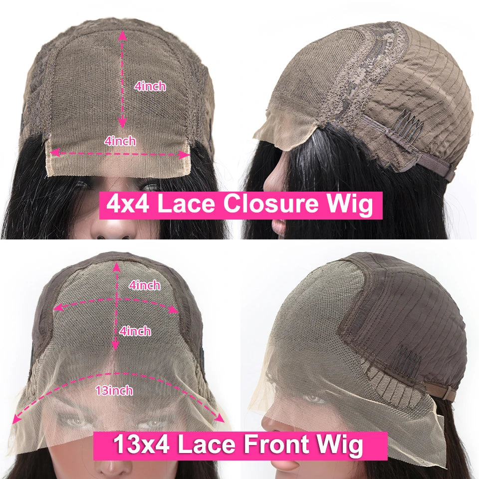 Perruque 13x6 (ou 13x4) à dentelle frontale transparente, densité 180 %, cheveux humains indiens effet body wave. Modèle pré-plumé pour un rendu naturel et élégant