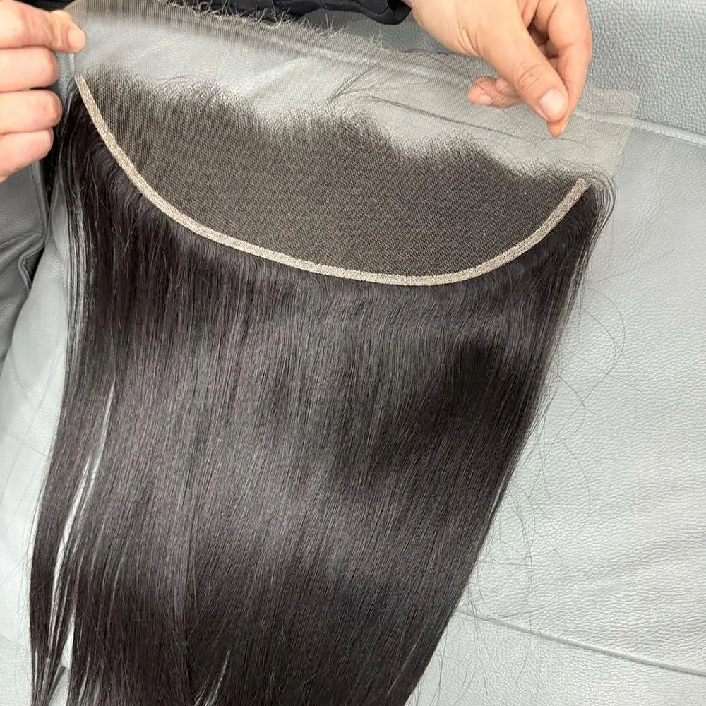 Swiss Lace Frontal Closure Péruvienne Remy Cheveux 100% Naturels Lisses, 5x5, 13x4, Document Naturel