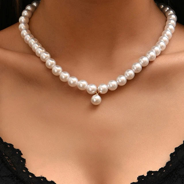 Collier ras du cou en forme de cœur pour femmes, bijoux tendance exagérés, grande perle, pendentif en forme de cœur, à la mode, N384, 2023