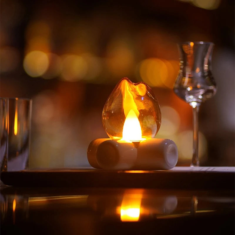 LED flamme feu ampoule lampe de Table de chevet effet cheminée éclairage d'ambiance pour chambre décor à la maison hôtel Bar fête veilleuses