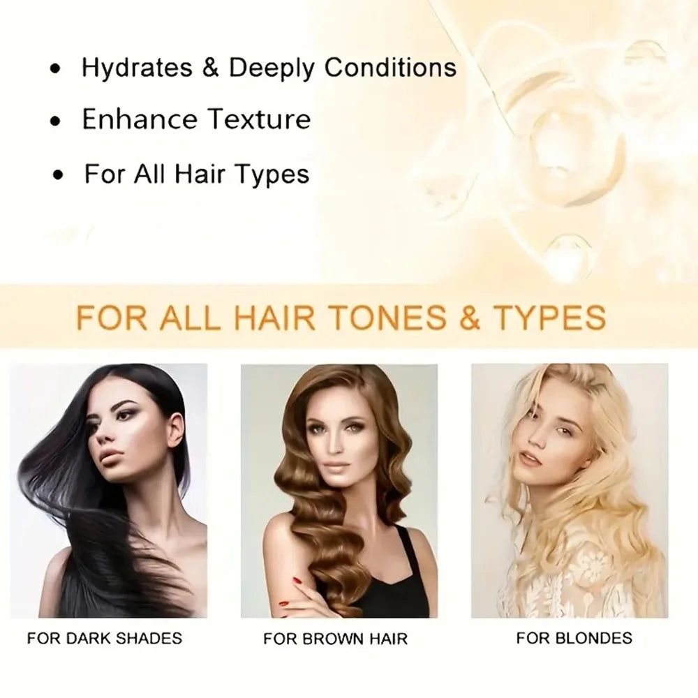 Masque capillaire à la kératine, revitalisant hydratant, doux et lisse, frisottis, soins pour cheveux endommagés, réparation des cheveux endommagés, restauration de la brillance