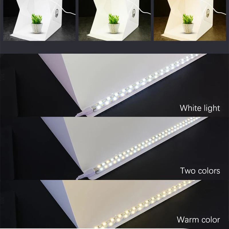 Chambre à lumière LED pour studio photo, tente lumineuse, boîte souple, arrière-plans, boîte à photos pour appareil photo reflex numérique, boîte à lumière pliante portable, 22cm