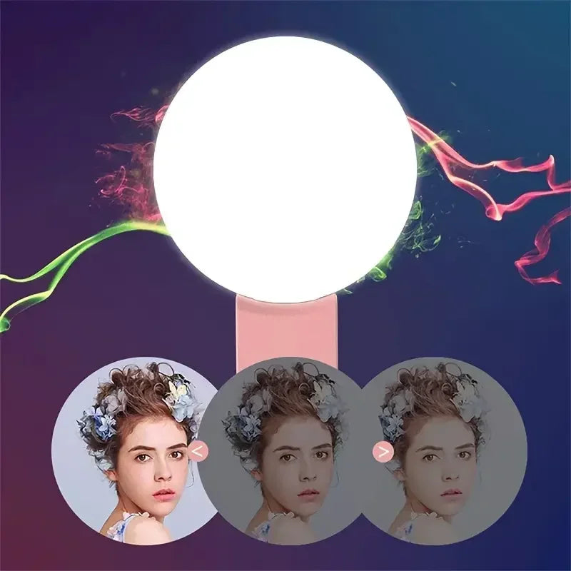 Anneau lumineux pour téléphone Portable, lentille Flash, lampe Portable, Clip à trois arrêts de gradation, Mini Durable et pratique, 10 LED, anneau de Selfie, beauté