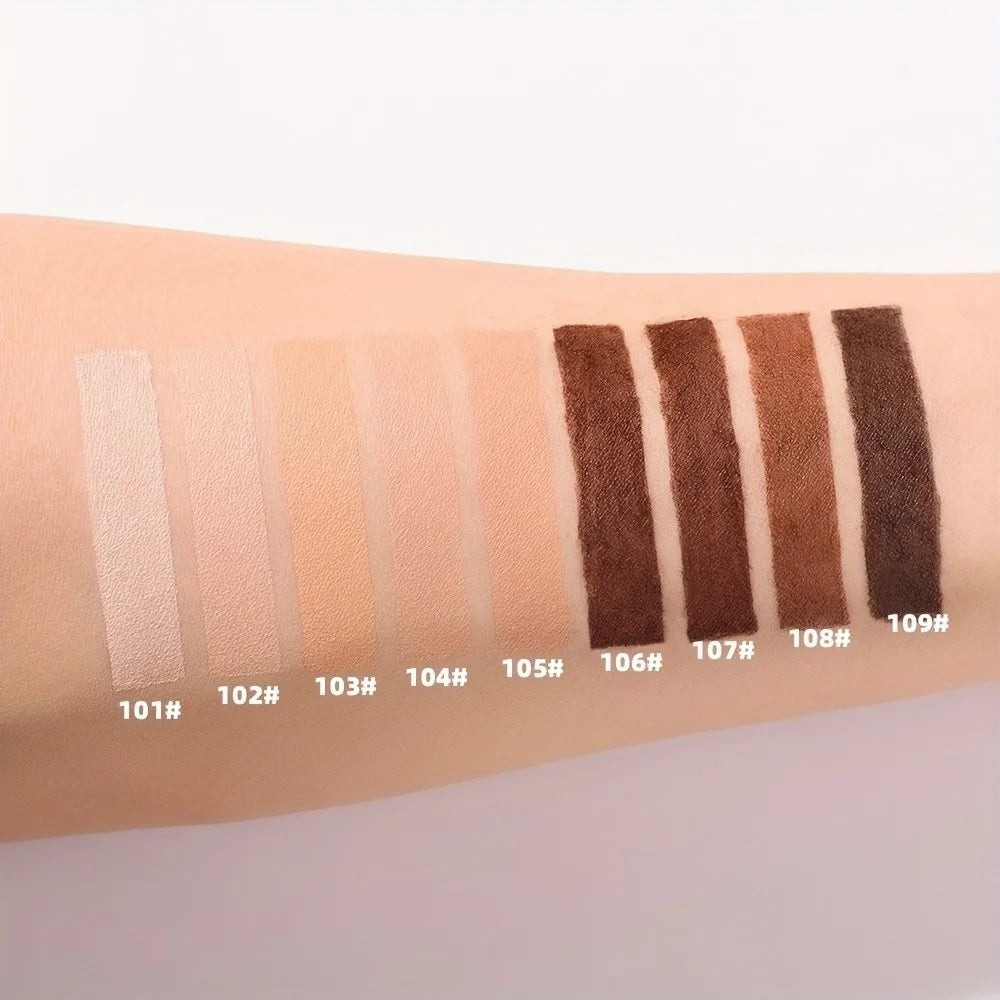 Nouveau fond de teint + ensemble de bouffantes, liquide mat, couverture complète, fond de teint naturel mat imperméable avec bouffée de pouce bleue, 2024