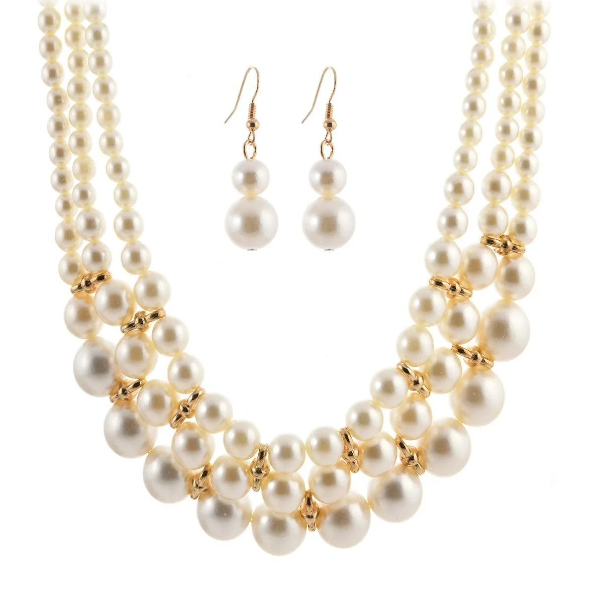 Ensemble de bijoux de mariage pour patients, collier et boucles d'oreilles en perles multicouches, fait à la main, nouvelle mode, accessoires de fête pour femmes, 216.239.