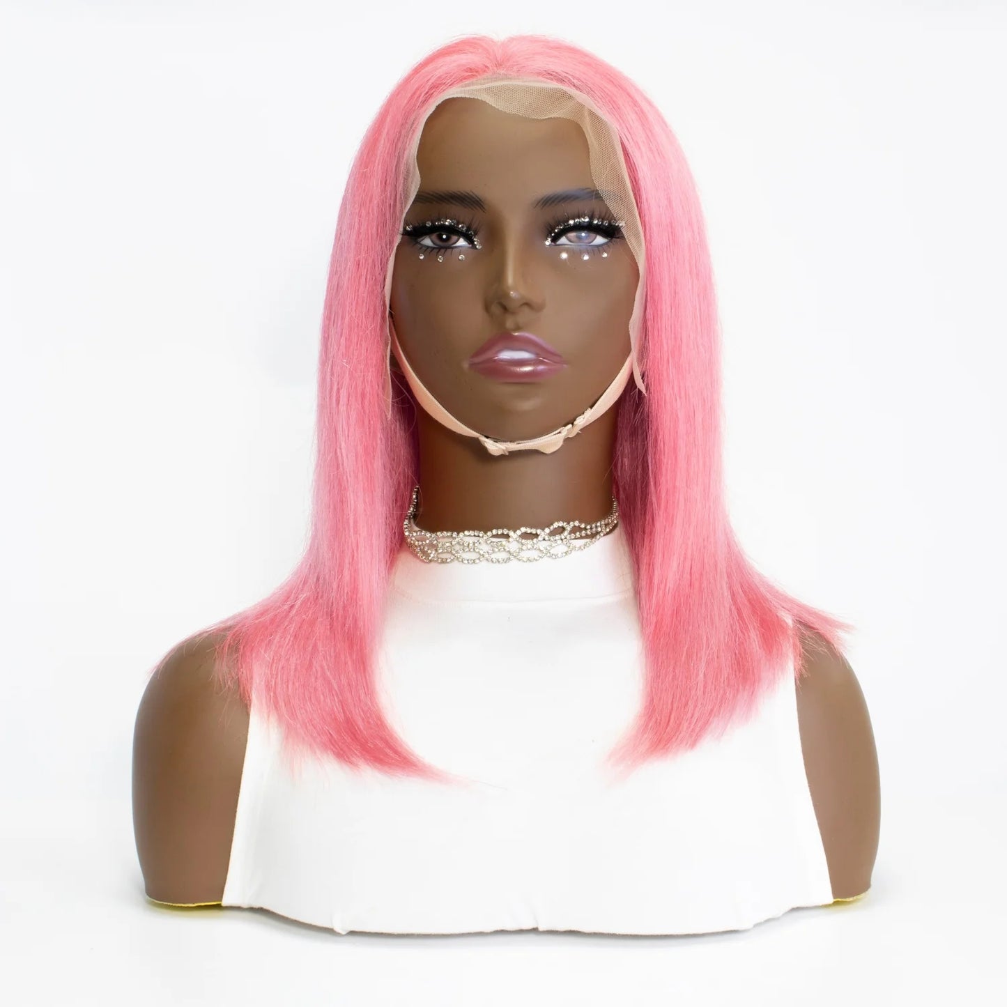 Cheveux humains Rose Rose droite Bob perruques pour femmes brésiliennes 13X4 dentelle avant perruques courtes dentelle frontale pré-plumée couleur Rose Bob perruque