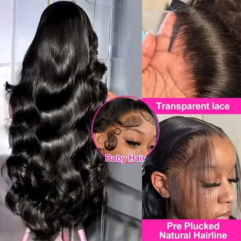 250% sans colle perruque vague de corps perruques de cheveux humains pré coupé 13x4 13x6 HD dentelle frontale perruques pré plumées bouclés avant de lacet perruques de cheveux humains
