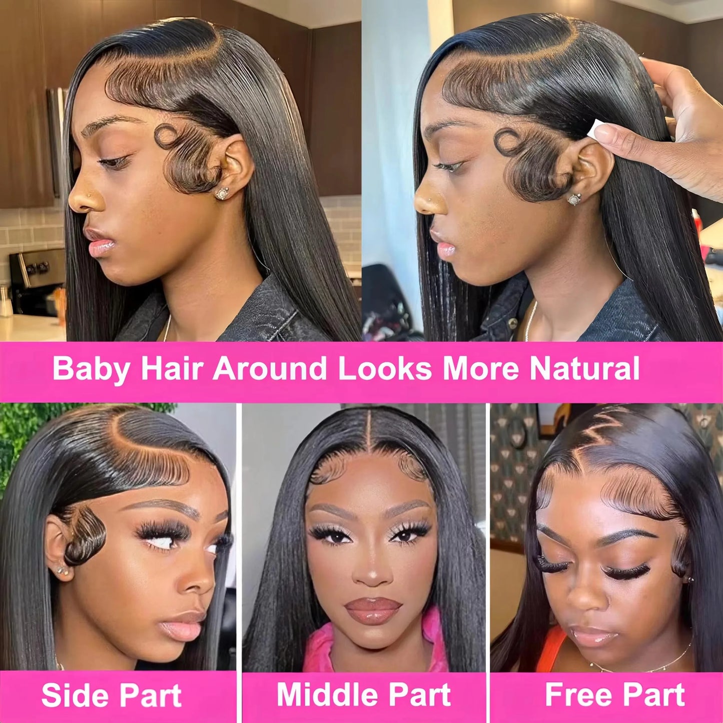 36 pouces droite HD dentelle avant perruque 360 pleine dentelle perruque 13x4 13x6 HD dentelle frontale perruque de cheveux humains pour les femmes pré plumées 220% densité