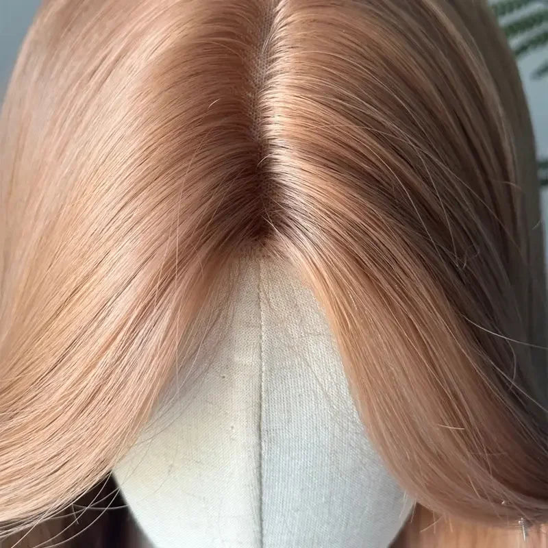Perruque Lace Front Wig synthétique Blonde Champagne, corps Long, perruques brunes ondulées pour usage quotidien, bandeau Lolita Cosplay 가Perruque Femme