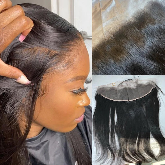 Fermeture frontale en dentelle fermeture droite péruvienne 5x5 100% cheveux humains droite 13x4 dentelle frontale couleur naturelle Remy cheveux dentelle suisse