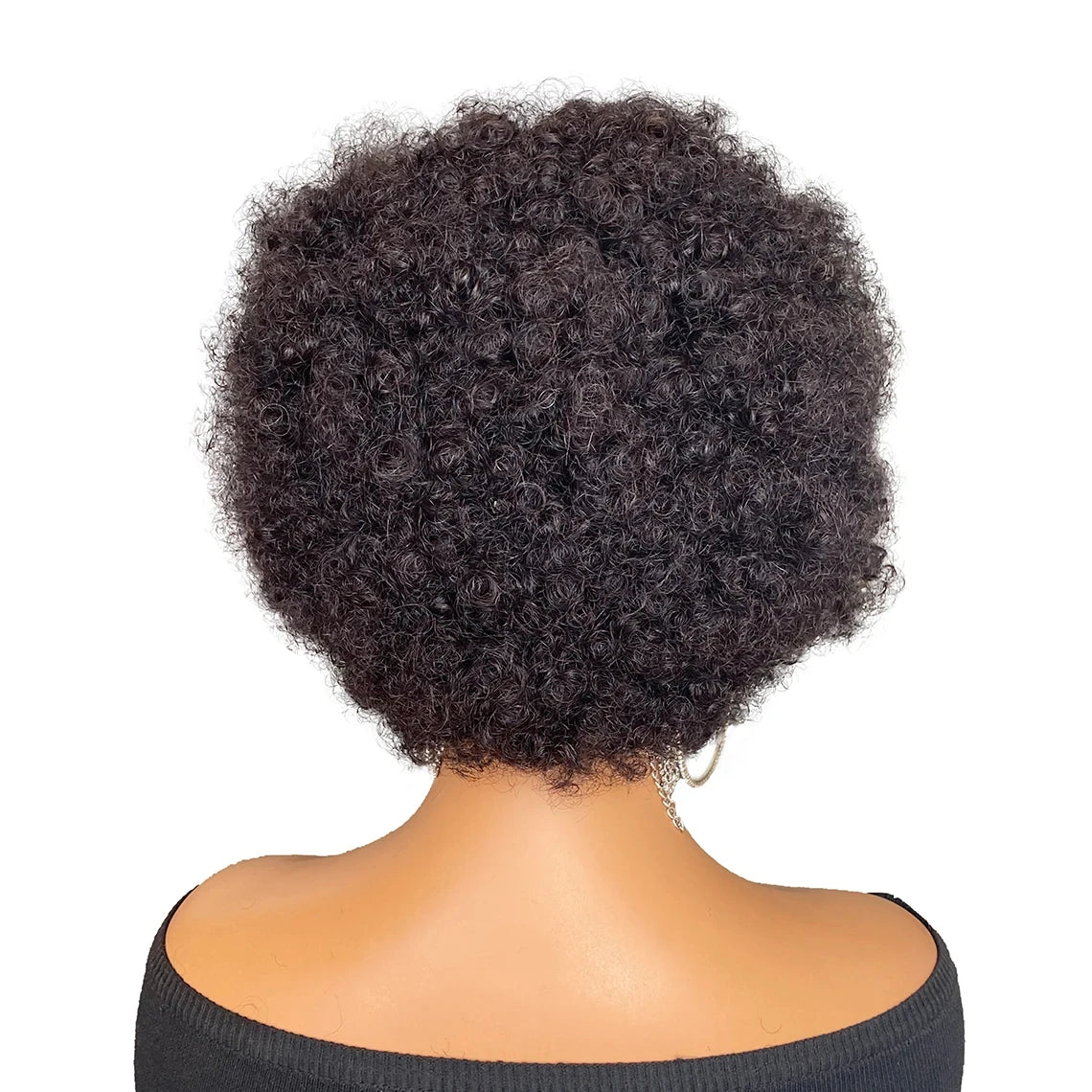 Perruque afro brésilienne Remy bouclée noire naturelle avec tresses, 6 amaran, 13x4, 100%