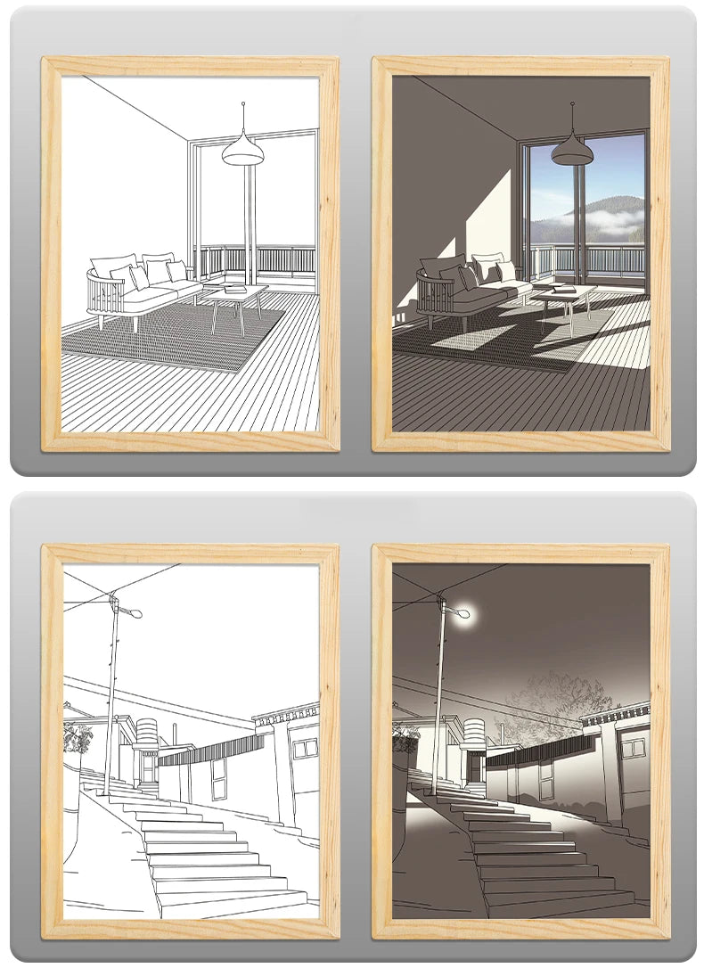 Photo applique murale peinture créative lumière USB Plug-In atmosphère romantique lampe lumière du soleil fenêtre cadre Photo art travail lumière