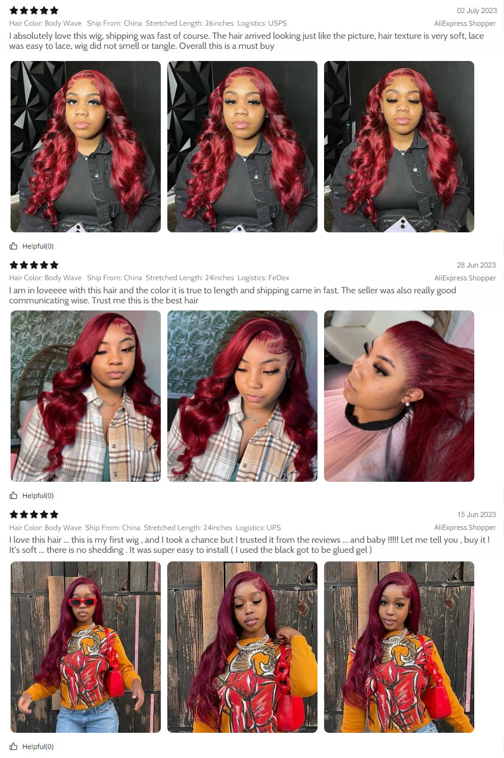 Perruque Lace Front Wig Body Wave Brésilienne Naturelle, Cheveux Humains, Couleur Bordeaux 99J, 13x6, Transparent HD