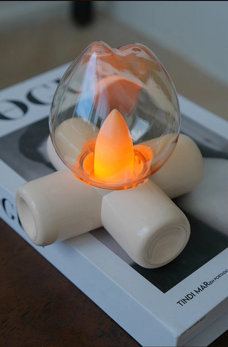 LED flamme feu ampoule lampe de Table de chevet effet cheminée éclairage d'ambiance pour chambre décor à la maison hôtel Bar fête veilleuses