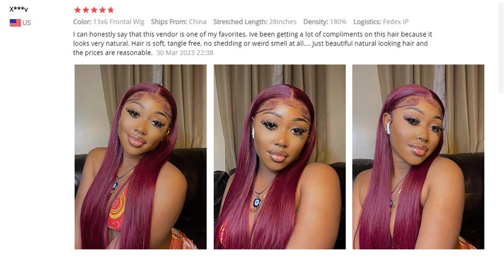 Perruque Lace Frontal Wig naturelle lisse bordeaux 99j, 40 pouces, 13x6, perruque Lace Frontal Wig HD transparente, couleur rouge, pour femmes