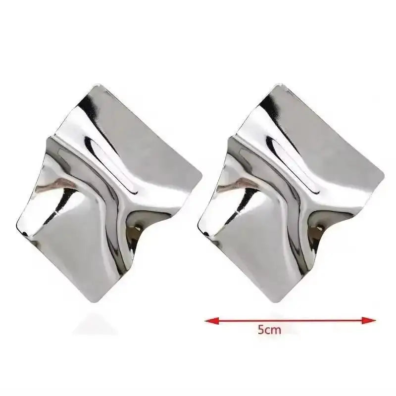 Boucles d'Oreilles Exagérées en Or pour Femme, Bijoux en Métal, Grand Cuir oral elu, Tendance, Nouvelle Collection 2024