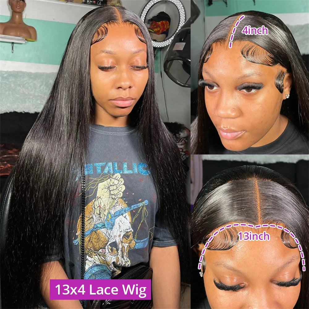 300% densité Wear and Go 7x5 perruque sans colle cheveux humains pré-coupé prêt à porter 13x6 dentelle avant perruque droite perruque de cheveux humains pour les femmes