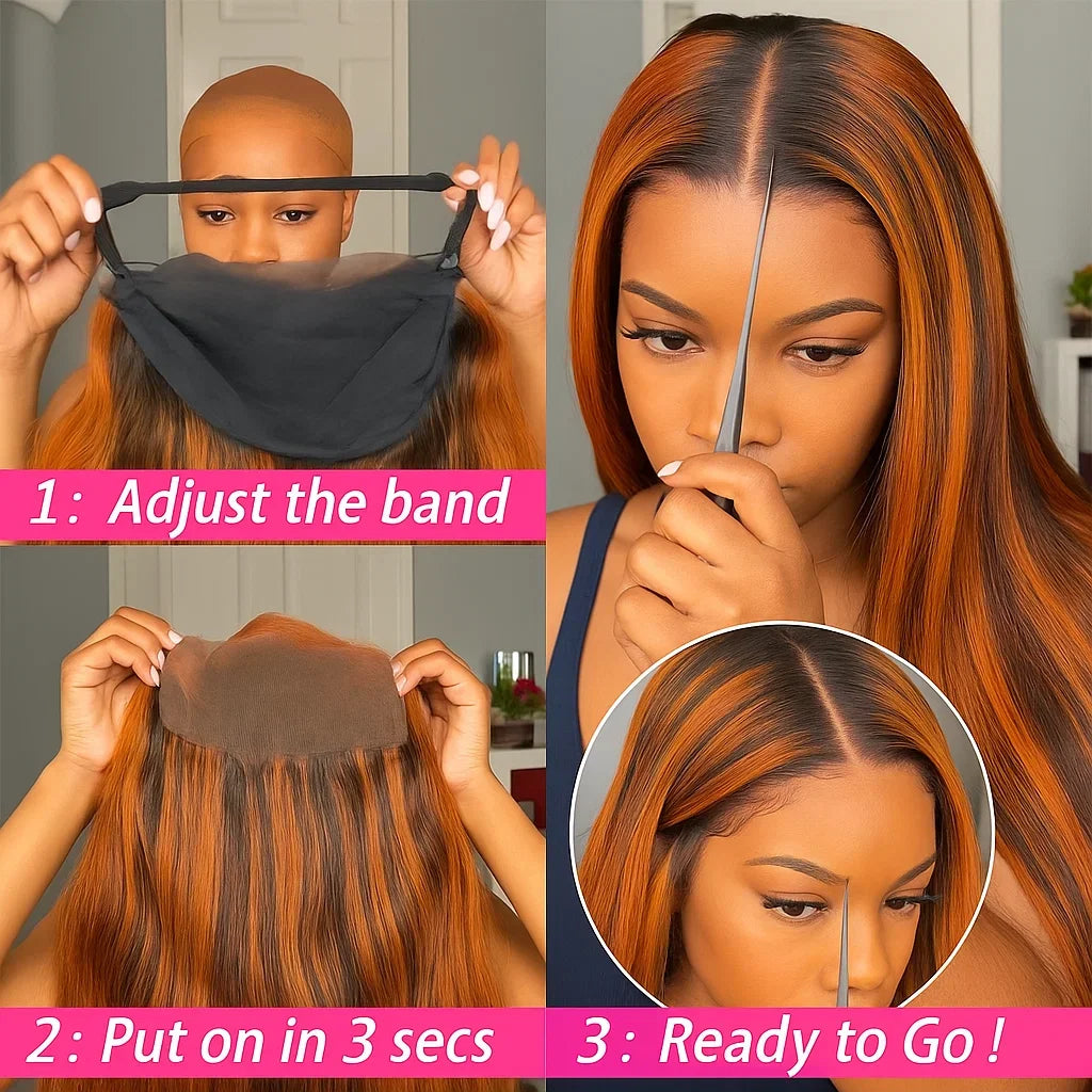 Perruque Bob de luxe en cheveux humains brésiliens – Go Sans Colle, ligne de cheveux pré-plumée, effet salon garanti