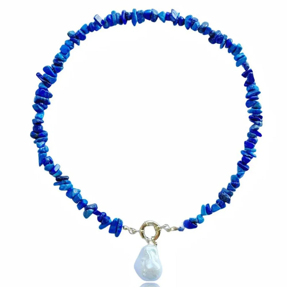 Élégant imiter Barlot perle pendentif collier ras du cou chaîne en pierre naturelle pour les filles bijoux tendance vacances cadeaux de mariage X0294