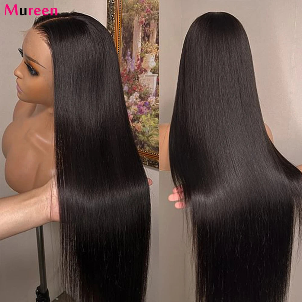 250% densité cheveux raides 13x6 HD dentelle frontale perruque cheveux humains 13x4 pleine dentelle avant perruque pour les femmes perruques de cheveux humains