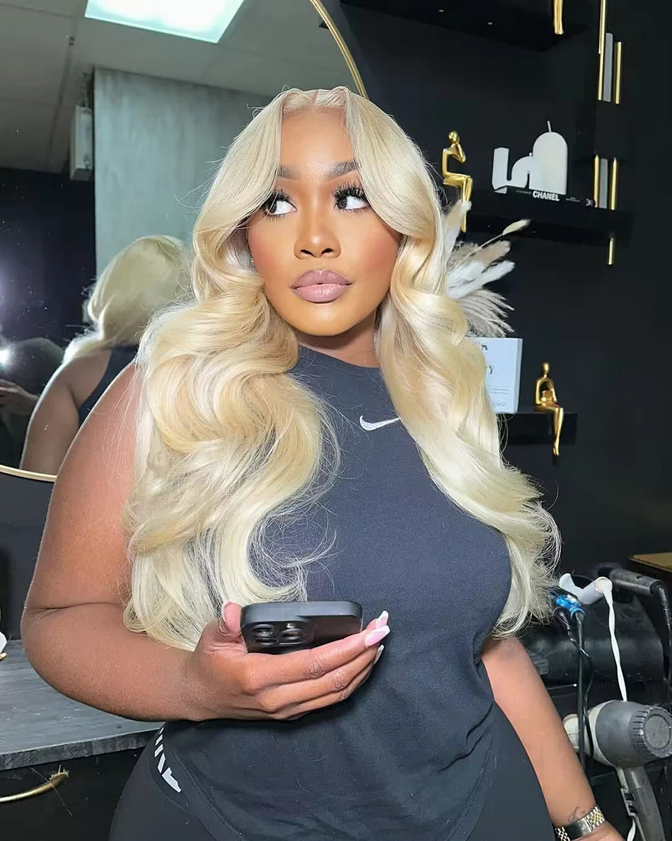 13x6 HD Transparent 613 Blonde dentelle frontale perruques de cheveux humains brésilien droite dentelle avant perruques de cheveux humains peuvent être teintes n'importe quelle couleur