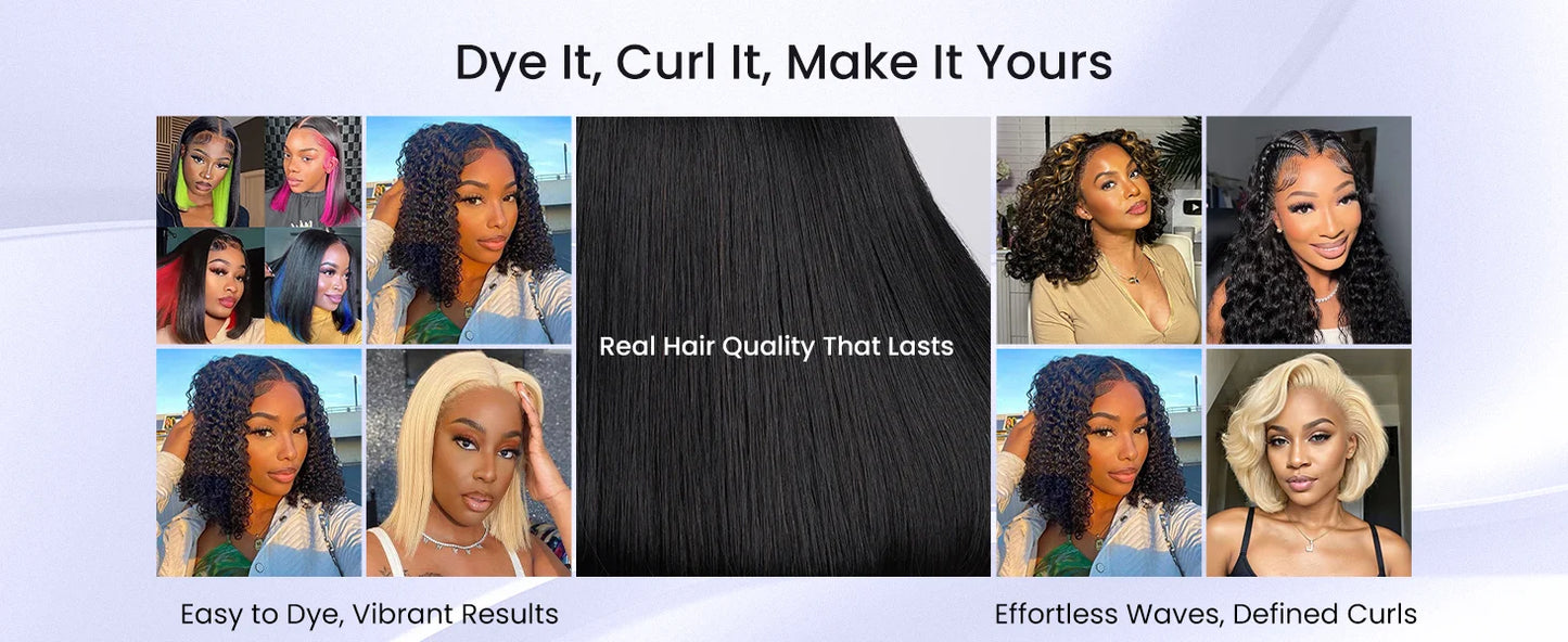 250% densité sans colle os droit 13x6 court Bob demi dentelle avant perruque HD frontale tressé noir 100% perruques de cheveux humains