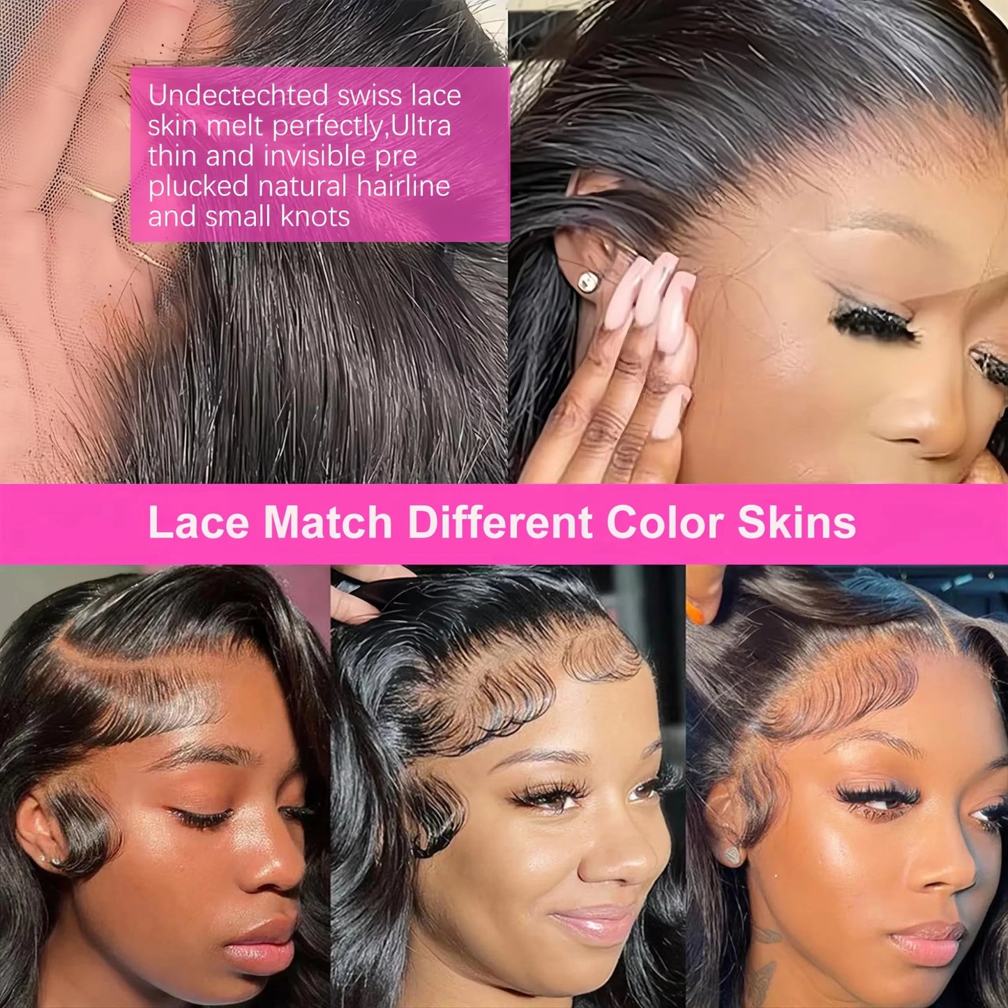 36 pouces droite HD dentelle avant perruque 360 pleine dentelle perruque 13x4 13x6 HD dentelle frontale perruque de cheveux humains pour les femmes pré plumées 220% densité