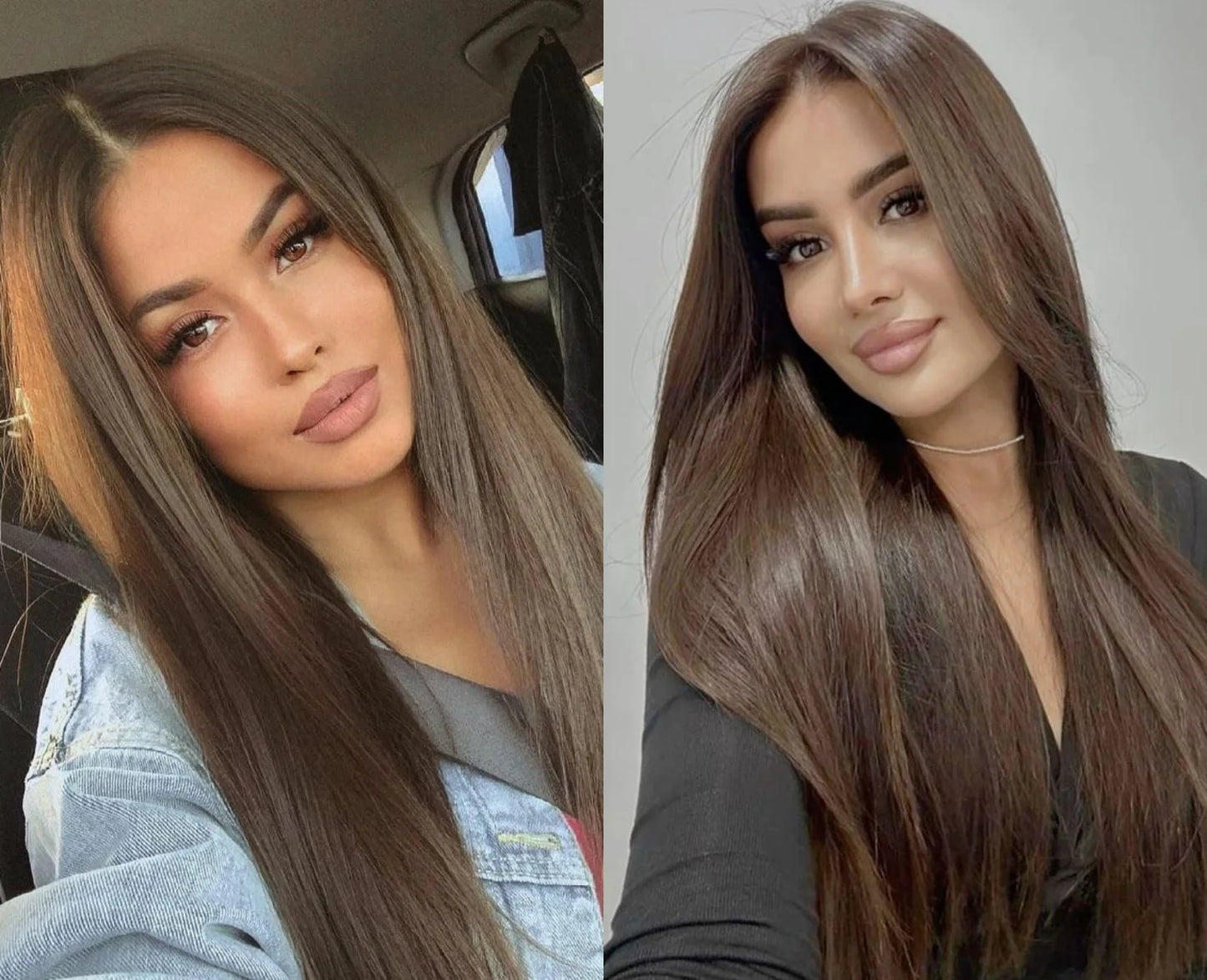 Perruque Lace Front Wig synthétique lisse et soyeuse, marron sarcelle, 13x4, avec raie libre, naturelle, pour femmes, fête quotidienne, Cosplay