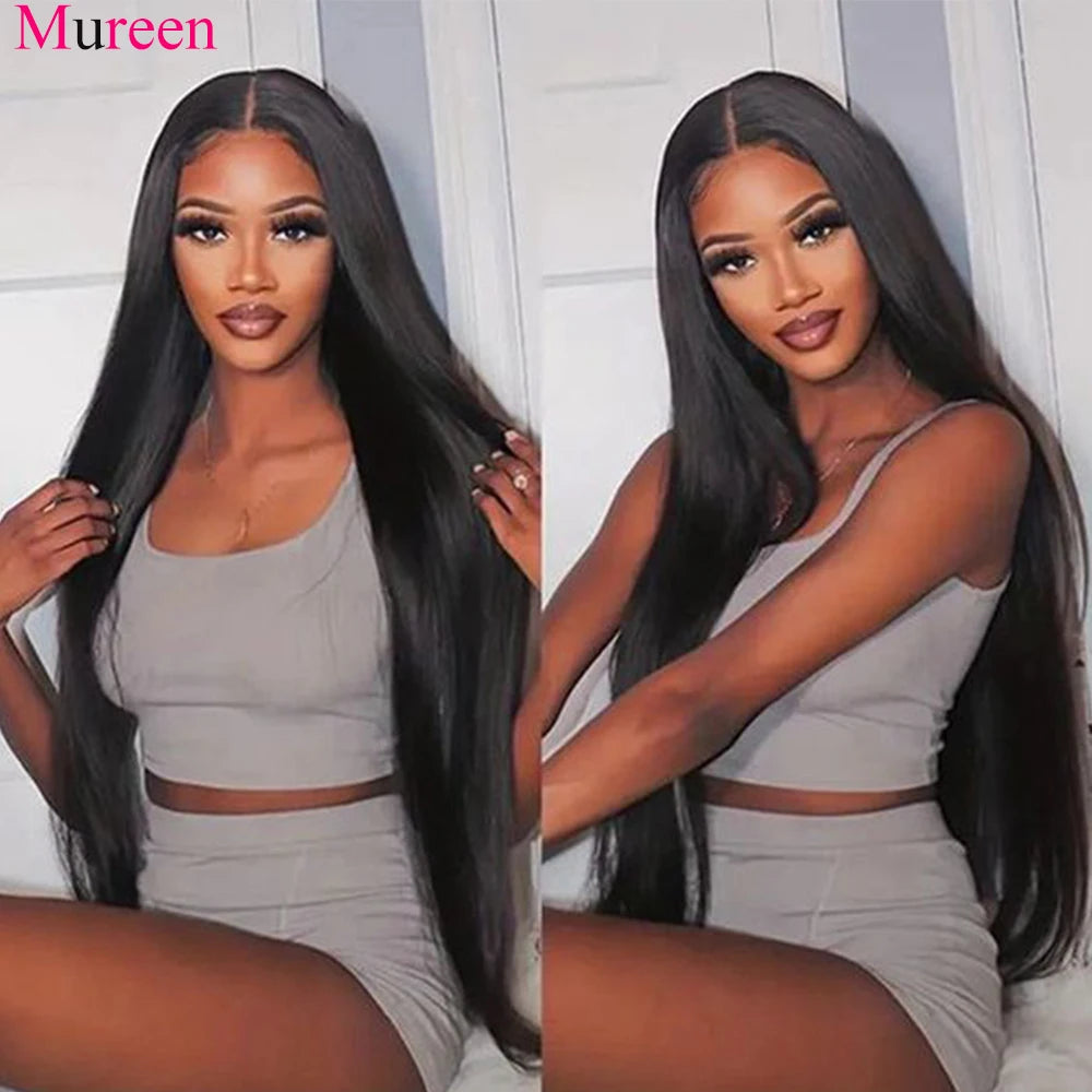 250% densité cheveux raides 13x6 HD dentelle frontale perruque cheveux humains 13x4 pleine dentelle avant perruque pour les femmes perruques de cheveux humains