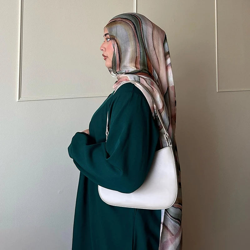 Echarpe Hijab imprimee, Premium, Degrade, Teinture Par Nouage, Aquarelle, Marbre, Chale Imprime, Nouvelle Collection