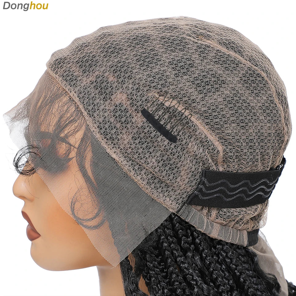 Perruques tressées sans nœuds ombrées Boho pour femmes noires 1B T30 couleurs boîte bohème tresses Perruques tresses Africaines Naturelles