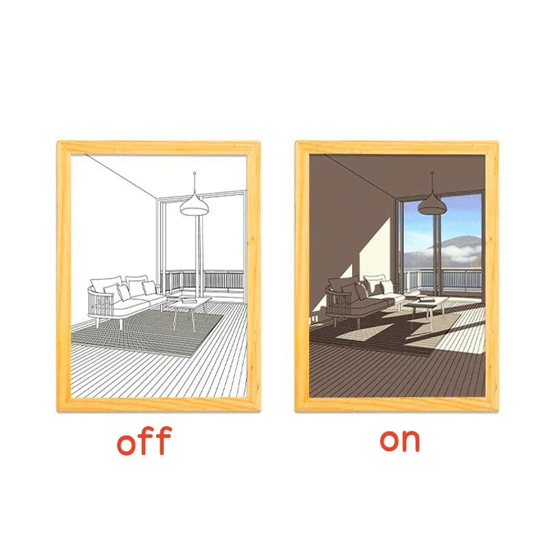 Photo applique murale peinture créative lumière USB Plug-In atmosphère romantique lampe lumière du soleil fenêtre cadre Photo art travail lumière