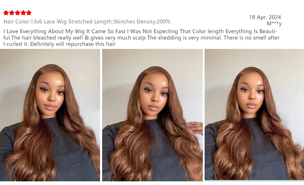 13x6 chocolat brun HD dentelle avant perruques de cheveux humains vague de corps perruque de cheveux humains 46 pouces 200 densité couleur perruques de cheveux humains pour les femmes