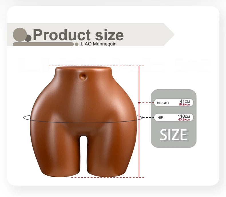 Brésilien BBL gros hanches corps féminin Mannequin torse africain grande taille fesses femmes factice en plastique pour sous-vêtements et vêtements affichage